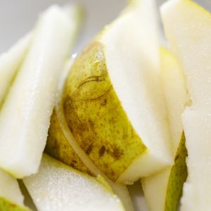 slices of pear close up