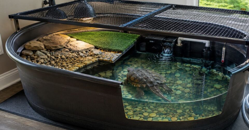Snapping Turtle Enclosure Setup: Stock Tank Guide - All Turtles